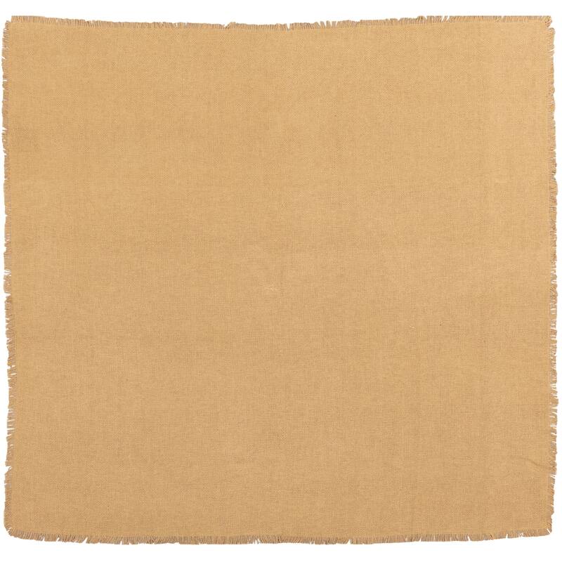 Tan Farmhouse Tabletop Kitchen Burlap Table Topper Cotton Solid Color - Table Topper 40x40