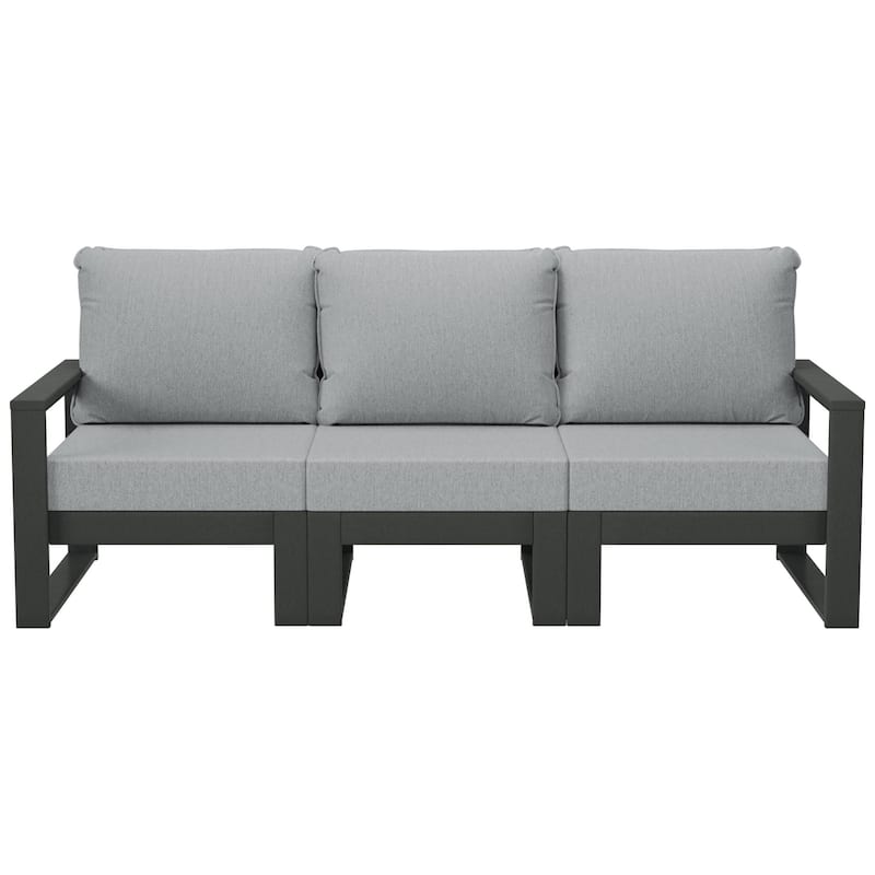 Endless Outdoor Patio Sofa with Gray Frame - Gray/Light Gray