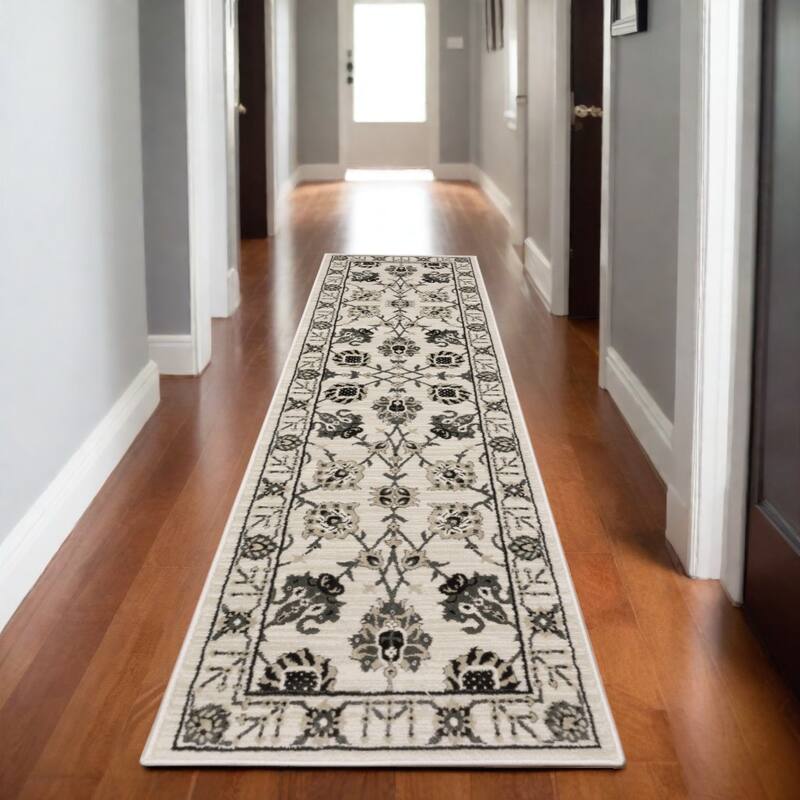 HomeRootsOriental Traditional Rectangle Area Rug - 90.55' X '26.77' X '0.39
