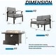 preview thumbnail 100 of 144, Aluminum Patio Outdoor Sectional Sofa Set with Fire Pit, Swivel Rocking Chairs and Ottomans