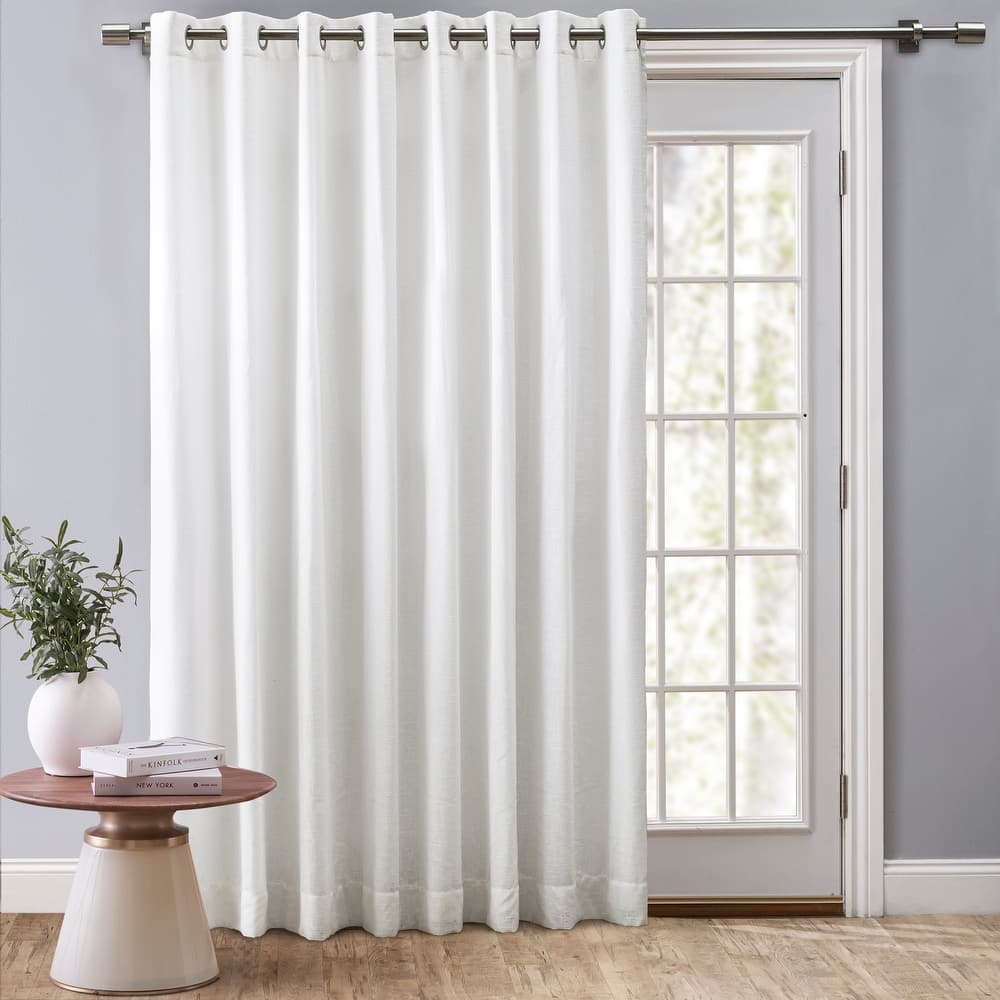 New Castle Gorgeous Slubbed Linen Lined Grommet Patio Curtain Panel