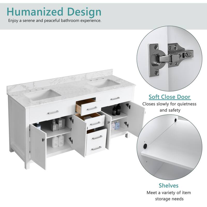 Nephelily 48" 60" 72" Uni-Vanity Bathroom Cabinet with Tall Drawer