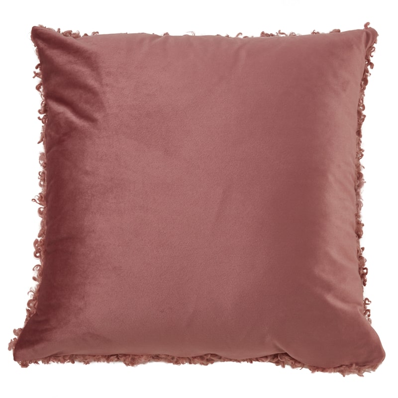 Faux Lamb Fur Throw Pillow