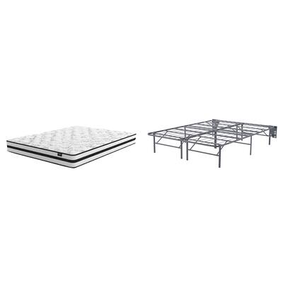 Signature Design by Ashley 8 Inch Chime Innerspring Black/White 2-Piece Mattress Package