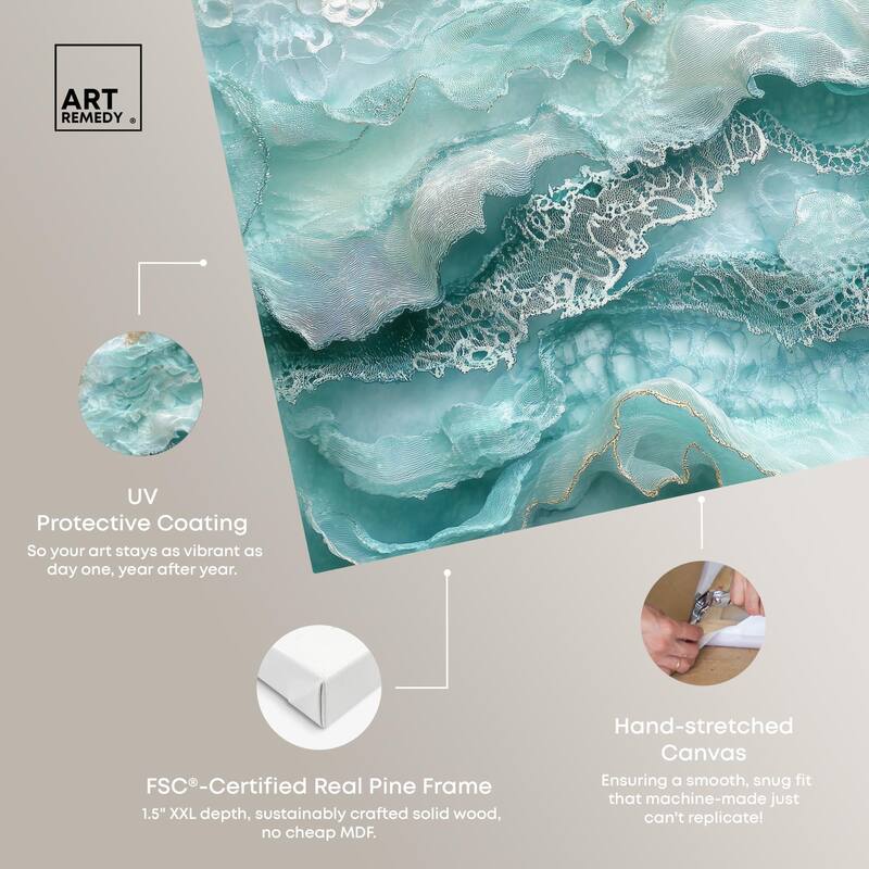 Teal Tiered Turbulence Canvas by Art Remedy, Gallery Wrapped