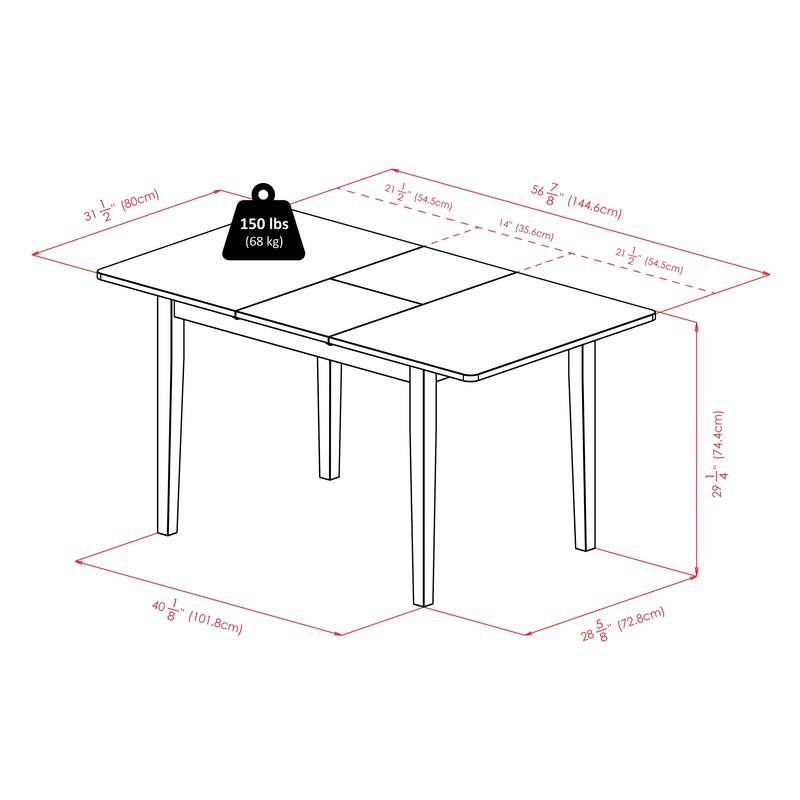 Darren 5-pc Set Dining Table w/X-Back Chairs Walnut Finish