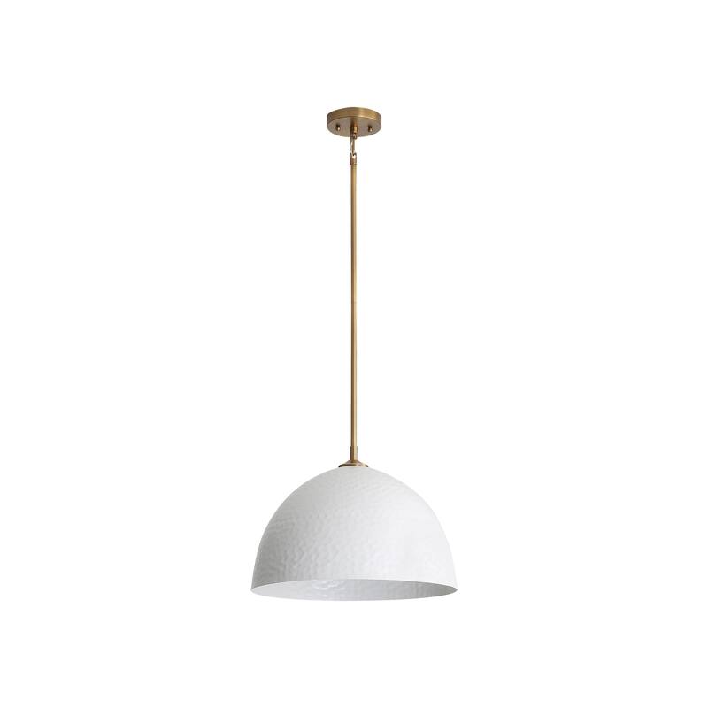Golden Lighting Shepard 1-light Pendant in Modern Brass and Matte White shade - Large Pendant