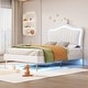 preview thumbnail 12 of 16, Twin Size Upholstered Platform Bed with Included LED Lights and Crown Headboard for Elegance