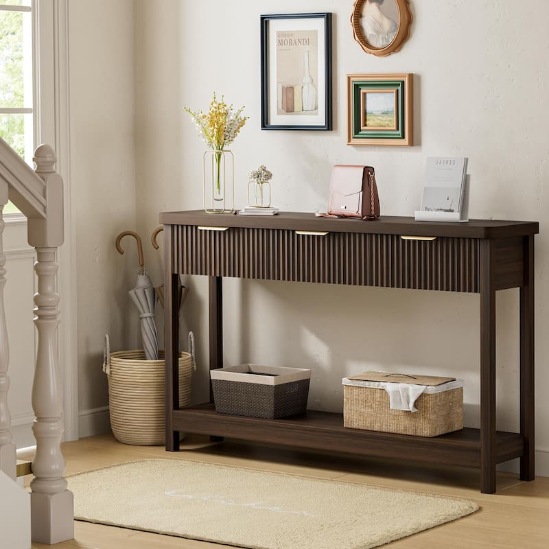 51"Wood Console Sofa Table with 3 Drawers for Living Room