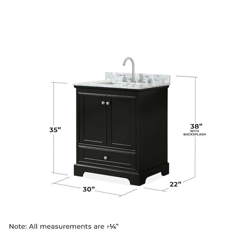 Wyndham Collection Deborah 30" Free Standing Single Vanity Set with