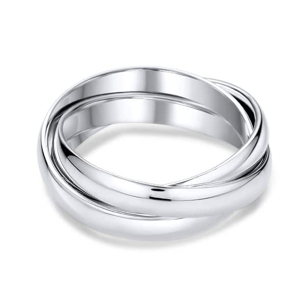 .925 Sterling Silver Rolling Band Ring 