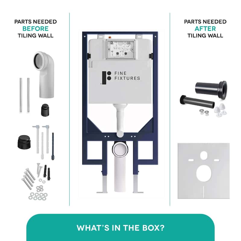 Fine Fixtures Wall Hung Toilet Concealed Tank Carrier - Universal In-Wall Tank - 1.6 GPF.