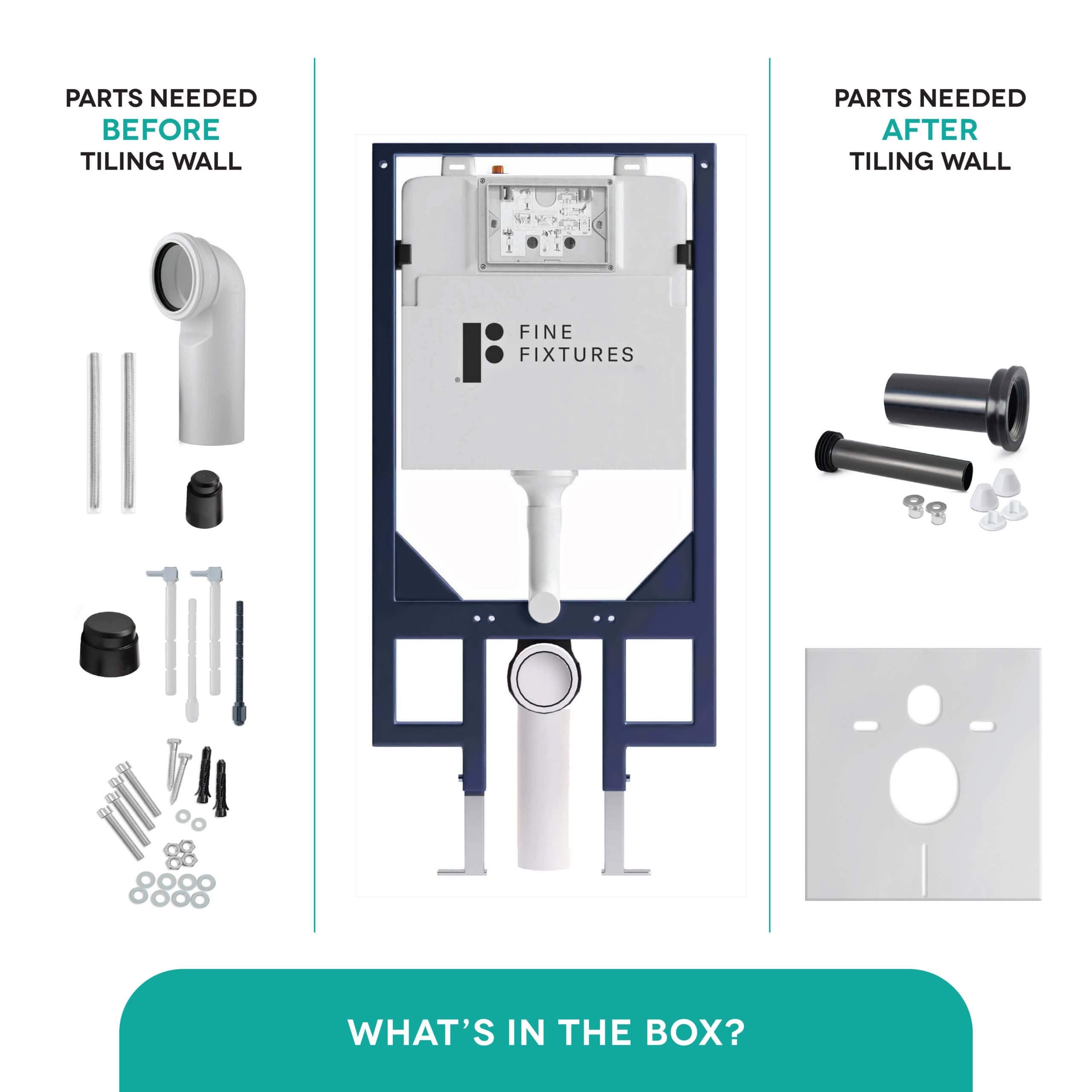 Fine Fixtures Wall Hung Toilet Concealed Tank Carrier Universal In