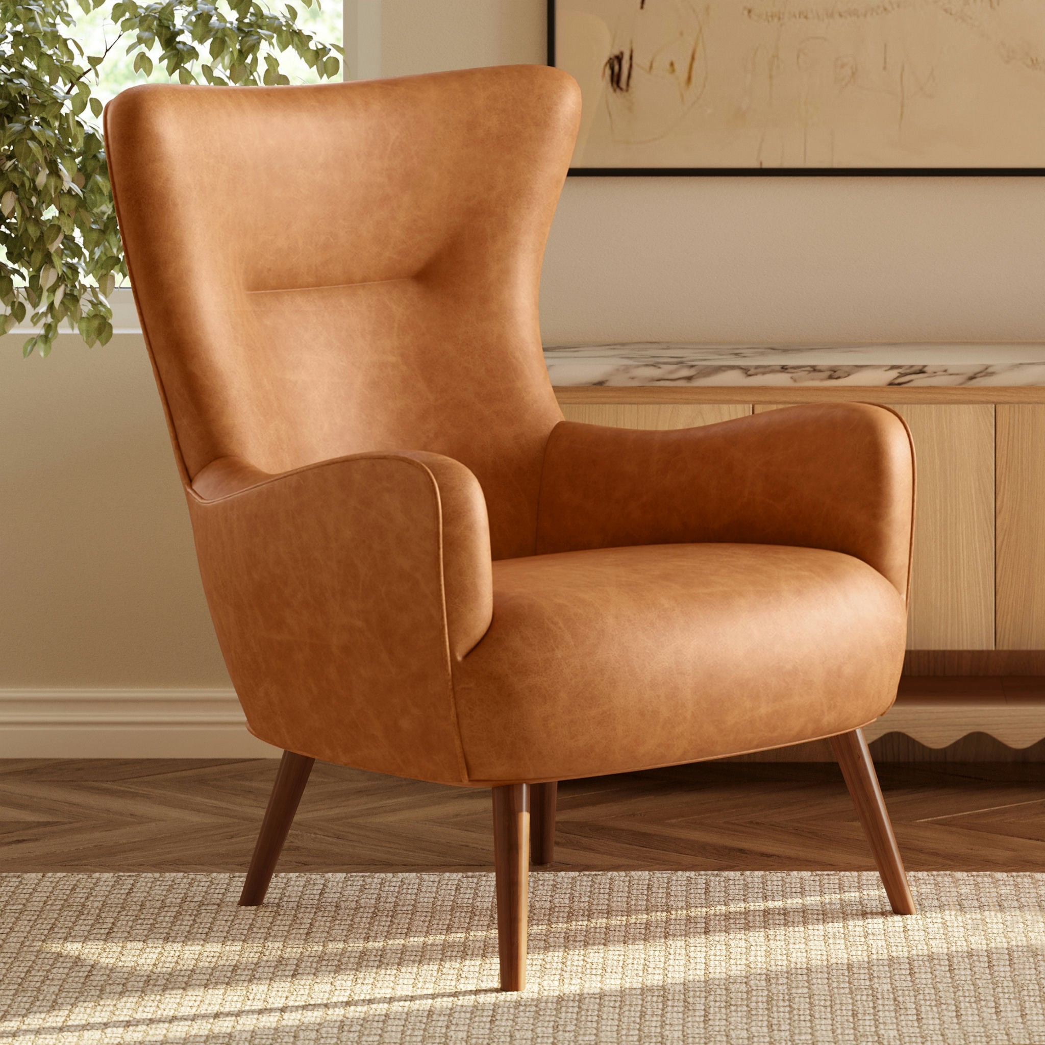 Poly & Bark Aida Lounge Chair - Genuine Italian Leather