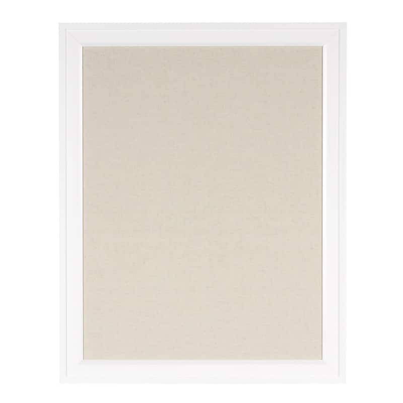 Bosc Linen Fabric Framed Pinboard - 23.5x29.5 - White