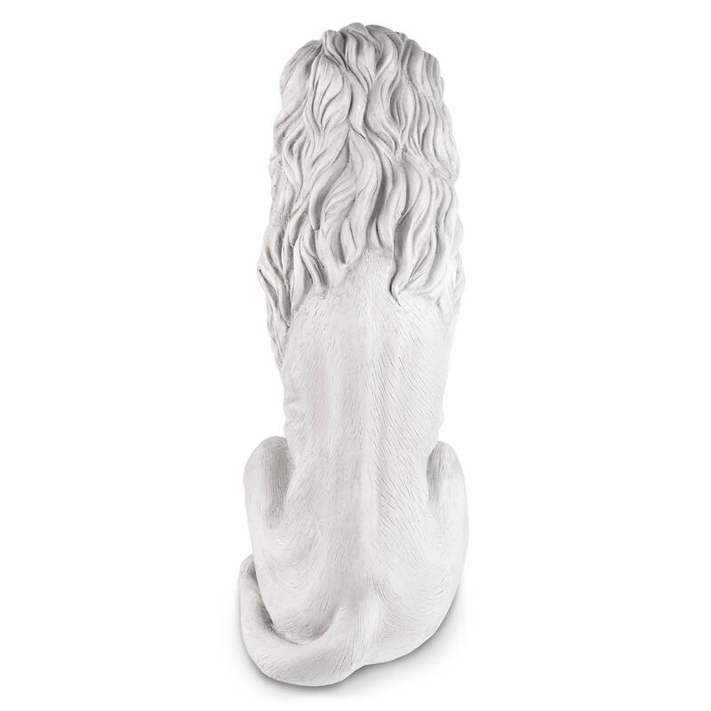 Glitzhome 36.25"H Oversized MGO Bronze/White/Black Sitting Lion Garden Statue