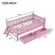 preview thumbnail 4 of 22, Solid Wood Platform Bed with Guardrail and 2 Drawers,Twin Size Kids Bed