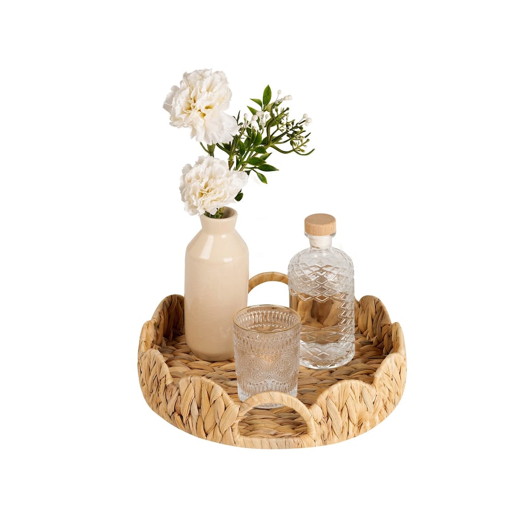 Serving Tray with Built-in Handles, Decorative Tray for Organizing Tabletop