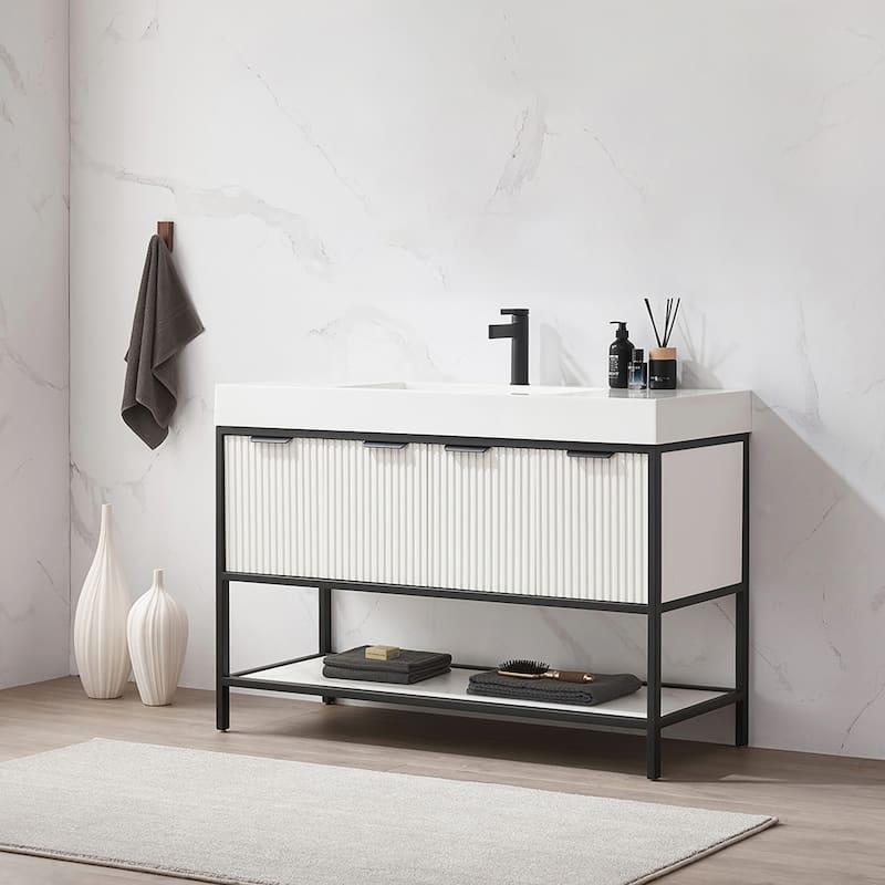 Marcilla 48 in. Single Sink Bath Vanity with Stone Sink Top
