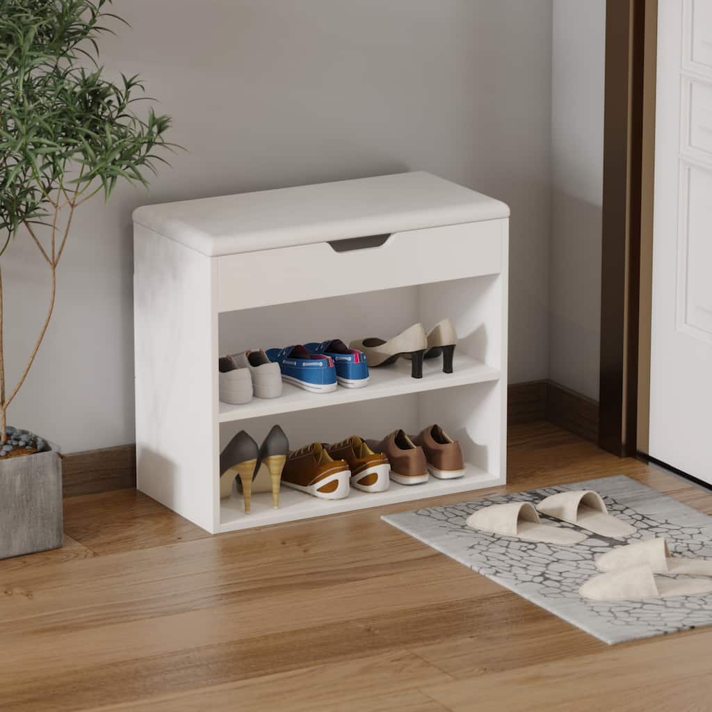 Home Shoe Changing Stool Wooden Shoe Storage Cabinet Thickened Seat