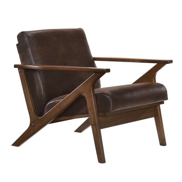 Omax Decor Zola Lounge Chair - Brown/Walnut