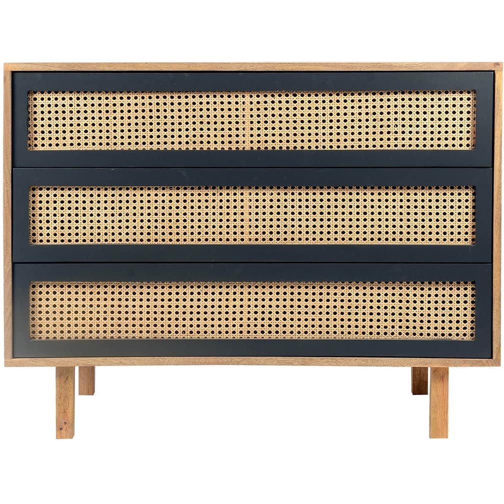 Aurelle Home Ashlyn Mid-Century Natural Mango Wood 3-Drawer Chest
