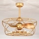 preview thumbnail 1 of 14, Femi 26-inch Matte Gold 6 Lights 3 Blades Lighted Ceiling Fan with Remote