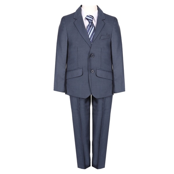 Boys Navy Blue Fancy 5 Piece Vest Jacket Pants Special Occasion Suit. Opens flyout.