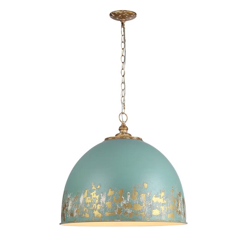 Golden Lighting Alison 5-light Pendant in Vintage Gold and Antique Teal shade - 5 Light Pendant