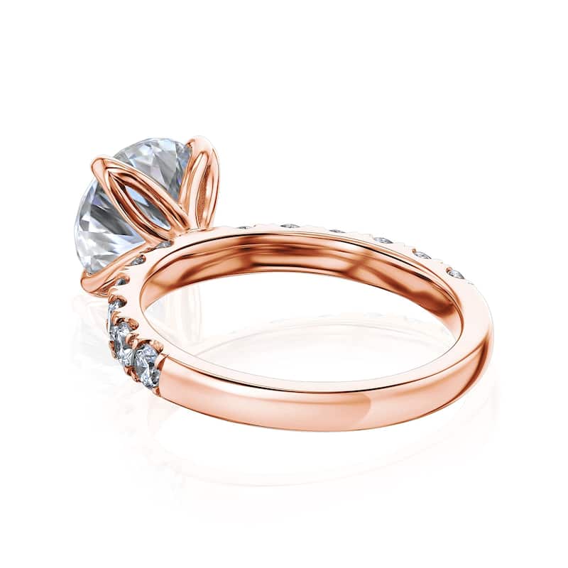 Kobelli 3.90 Carat Lab Grown Diamond Certified 14k Solid Gold Florence Engagement Ring (EF/VS)