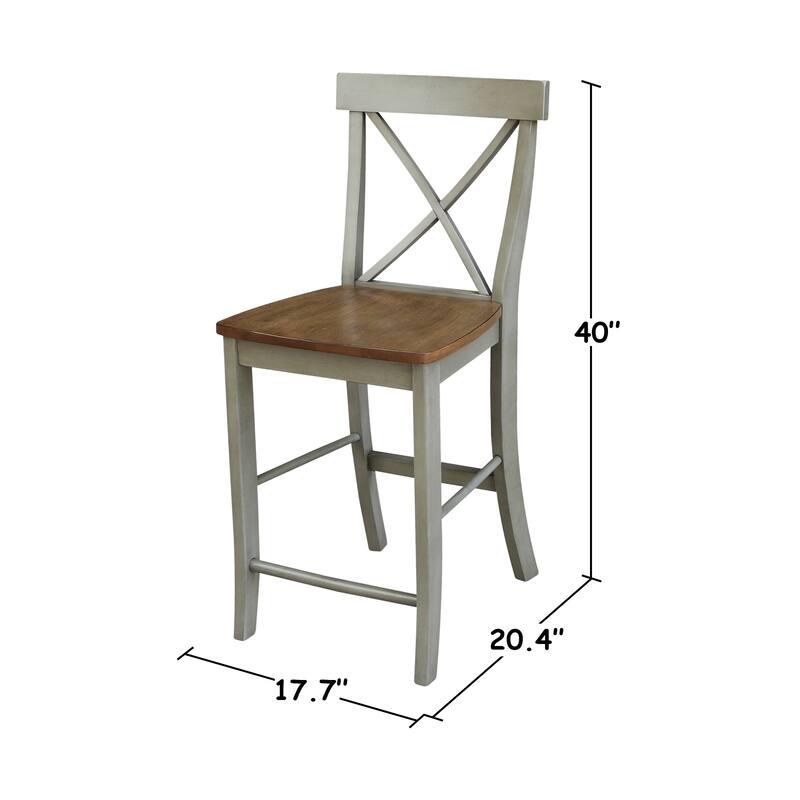 International Concepts Solid Wood X-Back Stool