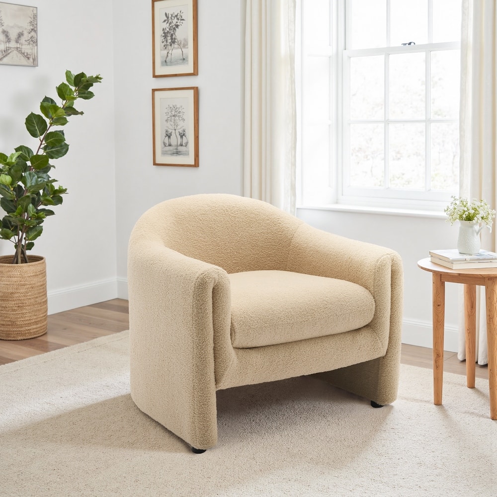 Modern Upholstered Barrel Accent Chair