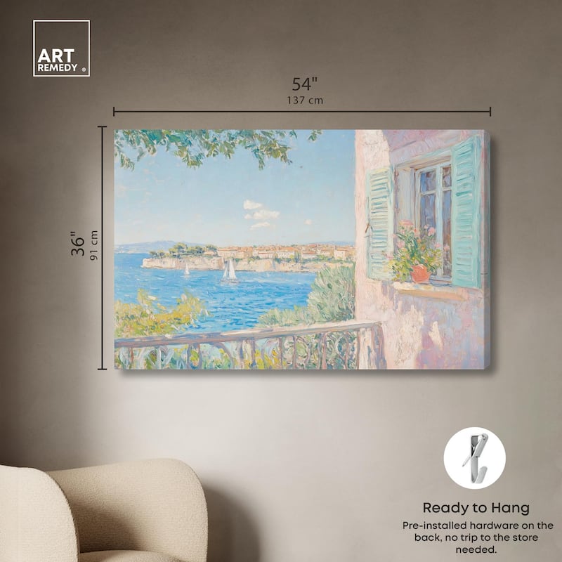 Mediterranean View Canvas by Art Remedy, Gallery Wrapped