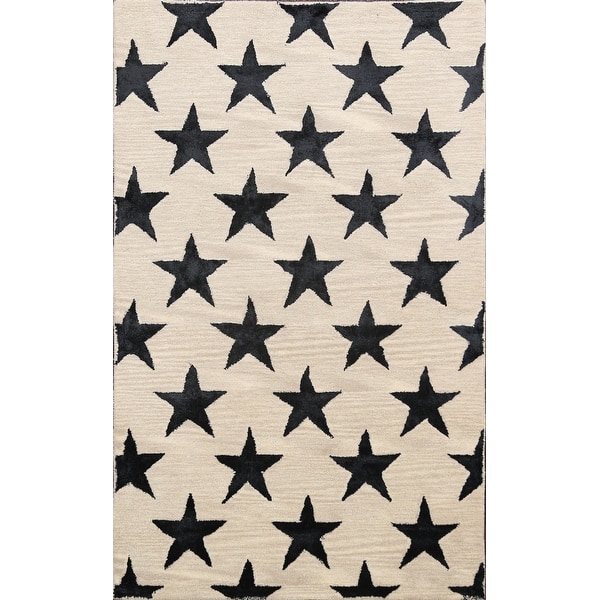 slide 2 of 7, Wool/ Silk Modern Trellis Oriental Geometric Area Rug Hand-Tufted - 4'0" x 6'0"