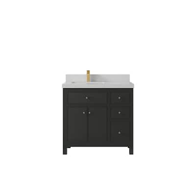Willow Collections 36 in W x 22 in D Sonoma Left Offset Free Standing Reeded Bathroom Vanity with Countertop