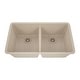 preview thumbnail 1 of 12, Lexicon Double Bowl 50/50 Undermount Granite Kitchen sink Galaxy Beige - 19" W x 32" L x 9.75" H Galaxy Beige