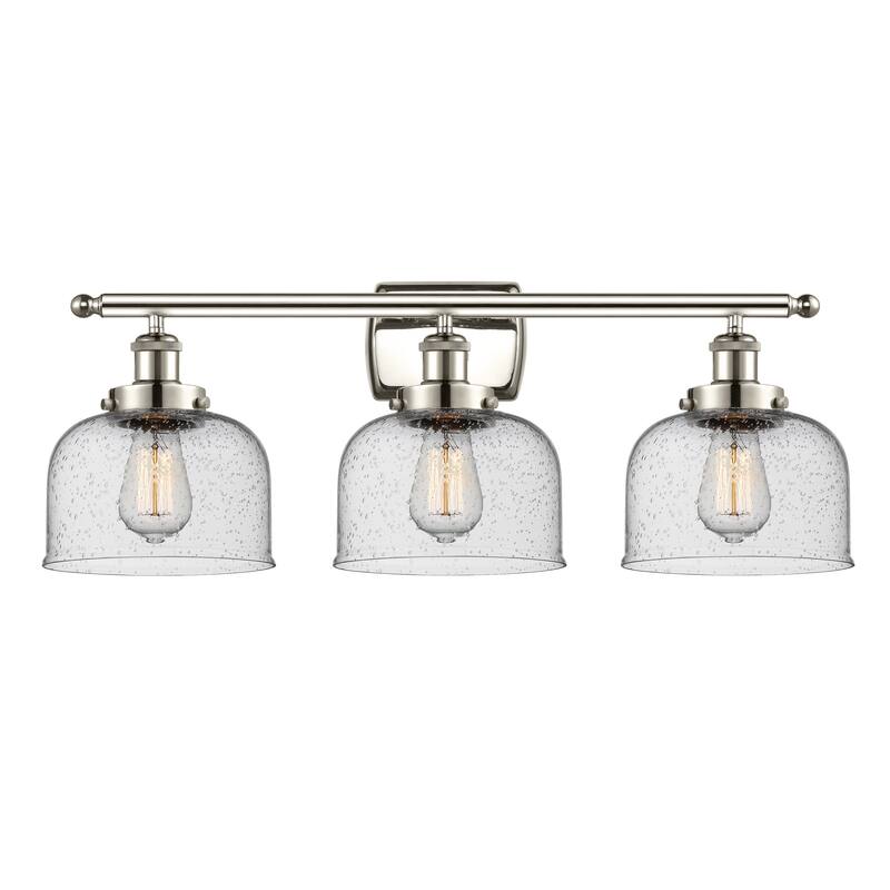 Innovations Lighting Ballston Urban Bell - 3 Light 28" Bath Vanity Light - Polished Nickel/Seedy