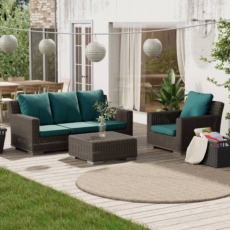 22 x 21 in Outdoor Patio Deep Seat Cushions Set Water Resistant