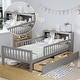 preview thumbnail 23 of 34, Twin Size Bed with Headboard Storage Rack, Two Under-Bed Drawers, Three-Side Guardrails for Safety and Security,White