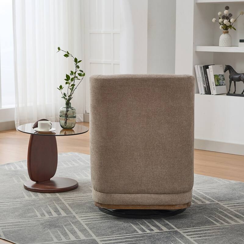 25.2 "Wide Modern Chenille Cushioned Armless Metal Base 360°Swivel Chair