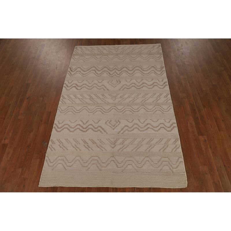 Moroccan Area Rug Hand-Knotted Oriental Wool Carpet - 4'10" x 7'9"