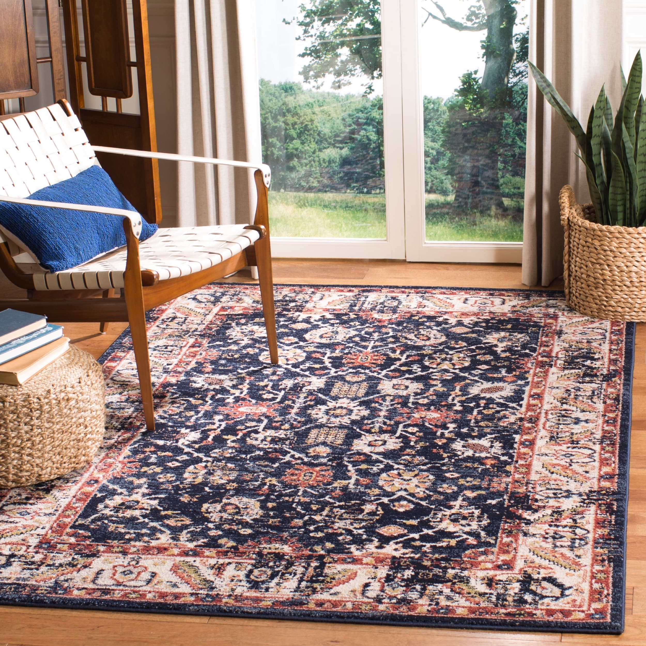 Safavieh Charleston Vintage Oriental Navy Ivory Rug On Sale Overstock 27982864 8 X 10 Navy Ivory