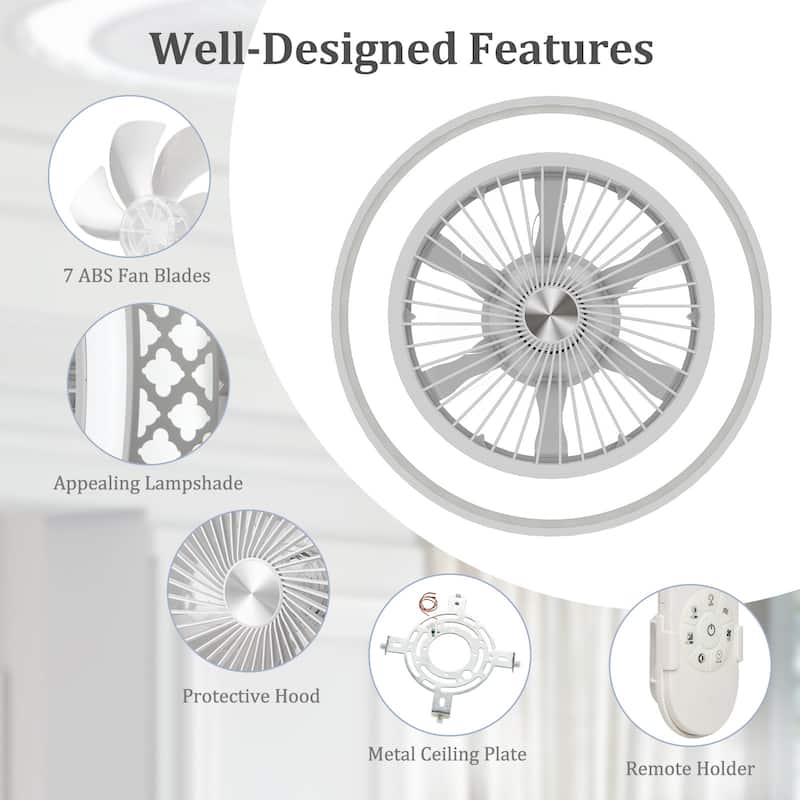 Gymax Ceiling Fan w/ Lights & Remote 3000-6500K Modern Flush Mount LED