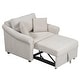 preview thumbnail 8 of 25, Chenille Accent Chair Convertible Sleeper Chair Adjustable Backrest Sofa Chair, 3 in 1 Chaise Lounges Chair Turns Into Chair Bed