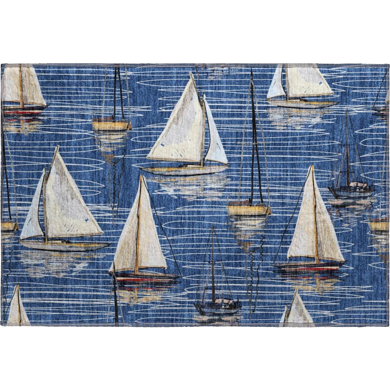 Premium Washable Super Soft Sailboat Marina Mayfield Rug