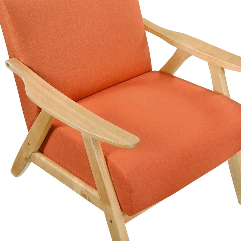 Solid Wood Frame Upholstered Armchair