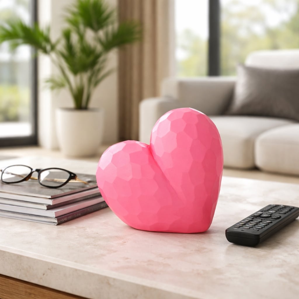 Sagebrook Home 9" Heart DeCor, Pink, 9"H - 8" x 4" x 9"