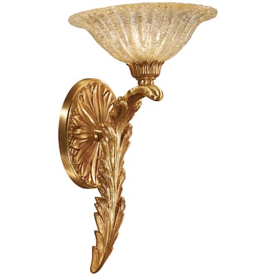 Metropolitan 1 Light 8" Wide Wall Sconce with Gold Glass Shade from