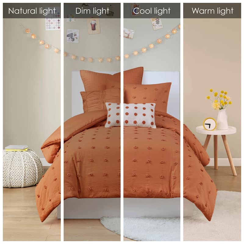 Intelligent Design Maize Cotton Jacquard Comforter Set with Euro Shams and Throw Pillows