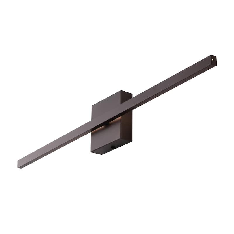 Palco Modern Minimalist Indoor/Outdoor Metal 350-Degree Rotatable Dimmable Integrated LED Wall Sconce, by JONATHAN Y - Oil Rubbed Bronze - 28"